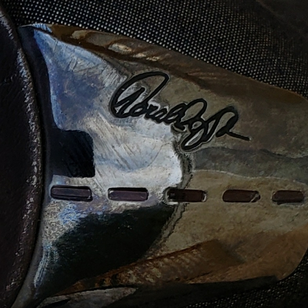 Donald J.Pliner Silver Metallic Crepe Elastic Pointed Toe Knee High Boot 8.5M - Picture 11 of 14